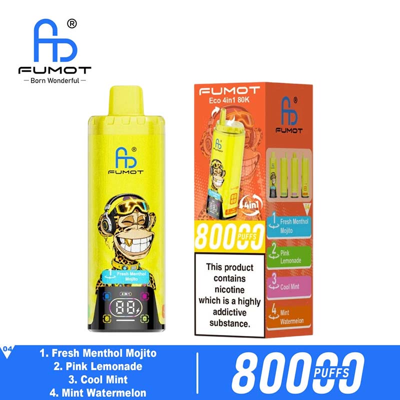 Fumot ECO 4in1 80K Puffs 4 Flavors Disposable Vape Wholesale - Image 6