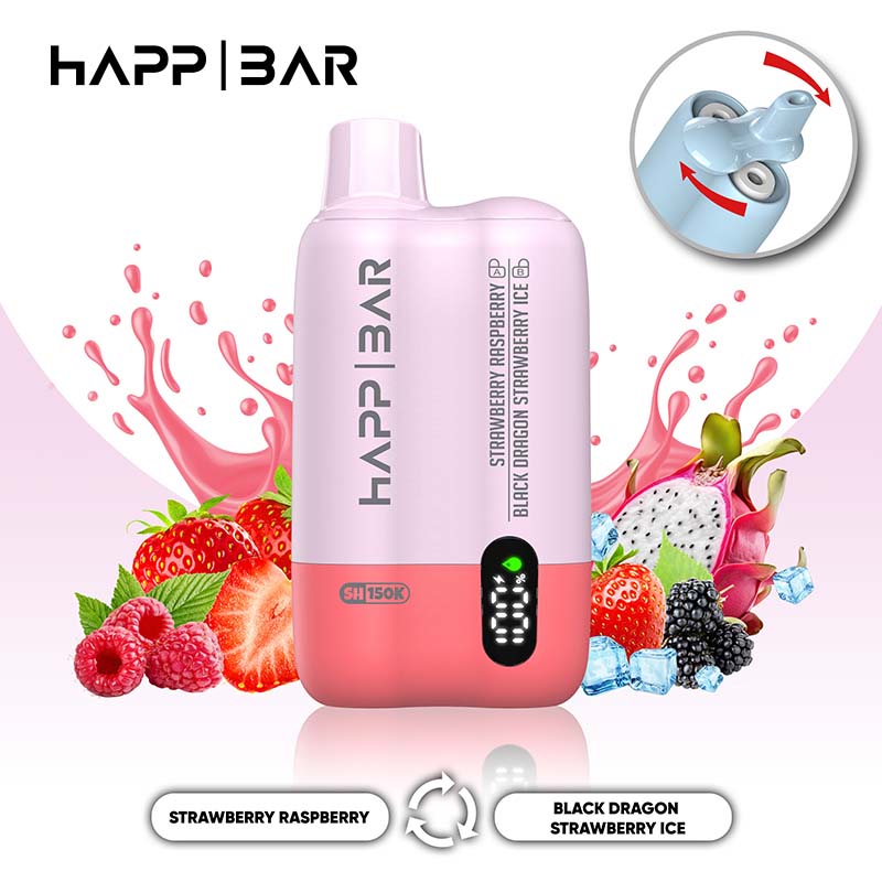 Happ Bar SH150K 2in1 150000 Puffs Disposable Vape Wholesale 06 Black Dragon Strawberry Ice