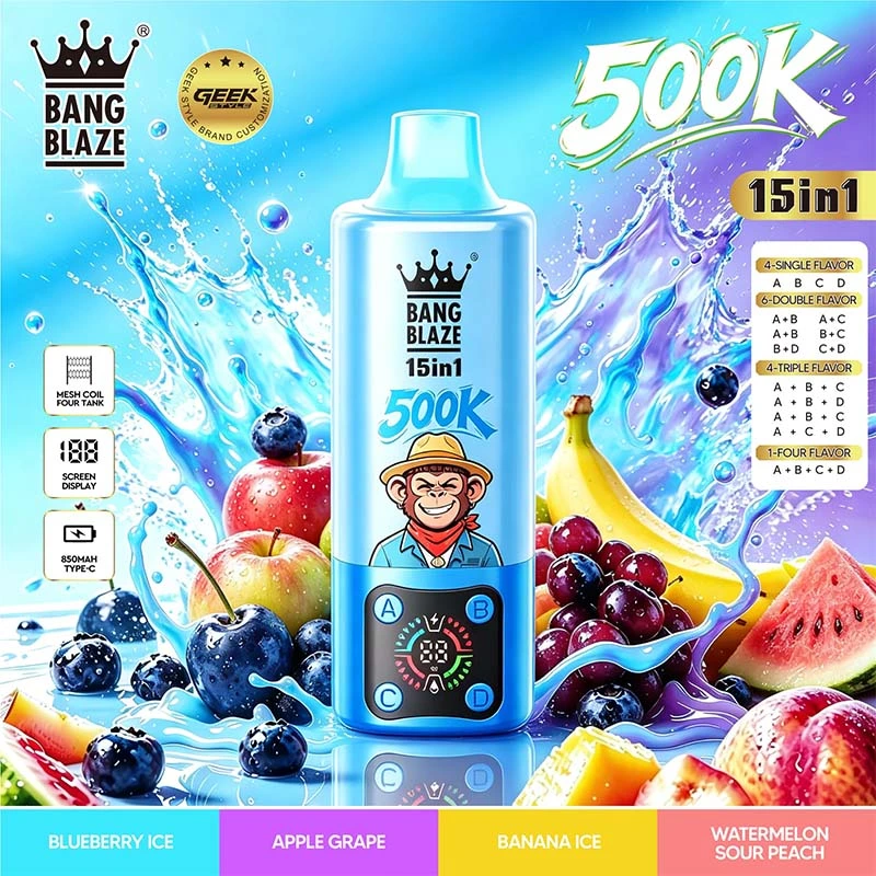 Bang Blaze 15in1 500K Puffs Disposable Vape Wholesale 01 Blueberry Ice