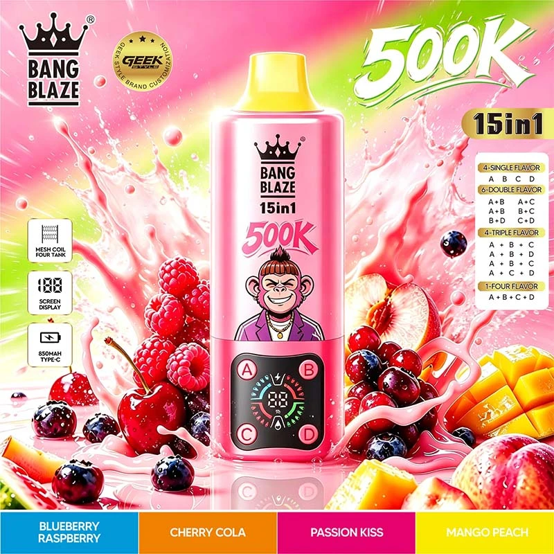 Bang Blaze 15in1 500K Puffs Disposable Vape Wholesale 02 Blueberry Raspberry