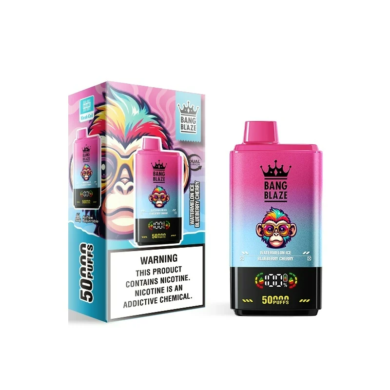 Bang Blaze 2in1 50000 Puffs Disposable Vape Wholesale 2 Watermelon Blueberry Cherry