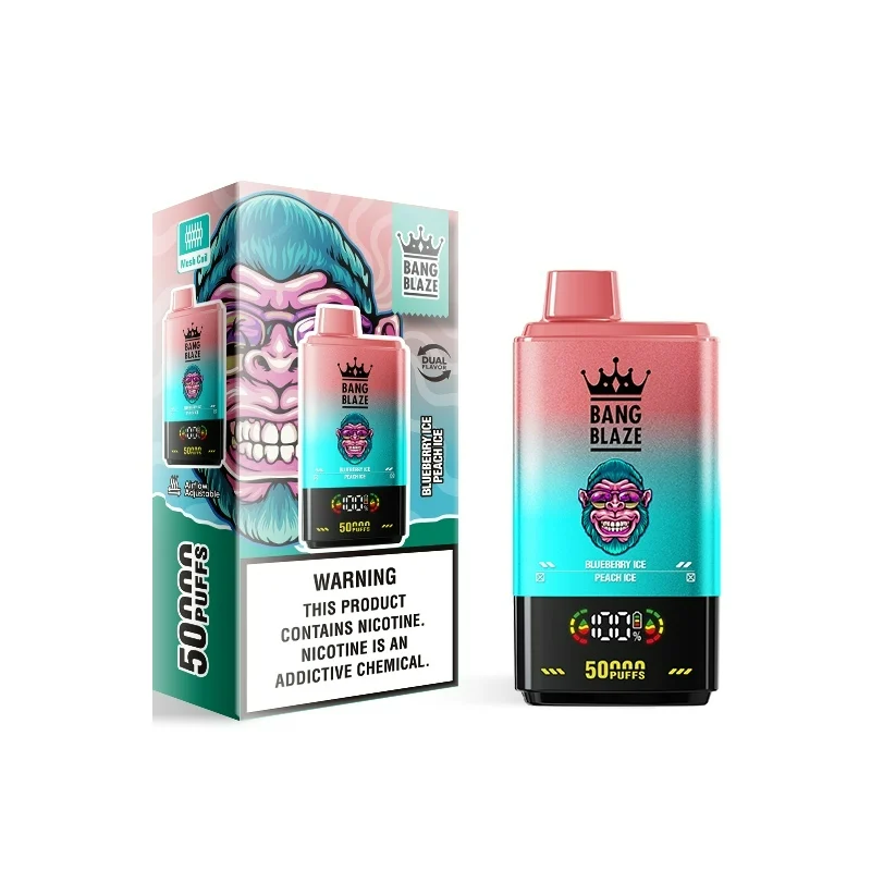 Bang Blaze 2in1 50000 Puffs Disposable Vape Wholesale 4 Blueberry Ice Peach Ice
