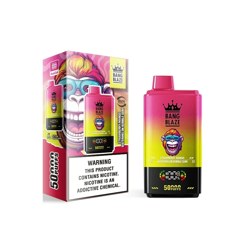 Bang Blaze 2in1 50000 Puffs Disposable Vape Wholesale 9 Strawberry Mango Watermelon Bubblegum