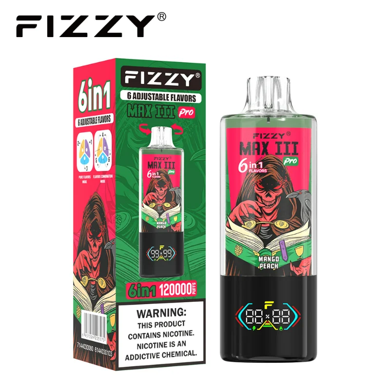 Fizzy Max III Pro 6in1 120K Puffs Disposable Vape Wholesale 05 Strawberry Raspberry
