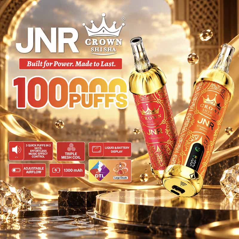JNR Crown Shisha 100K Puffs DTL Vape Wholesale 1