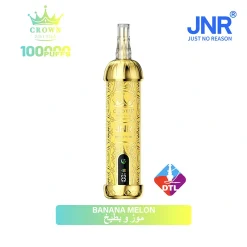 JNR Crown Shisha 100K Puffs DTL Vape Wholesale 22 Banana Melon