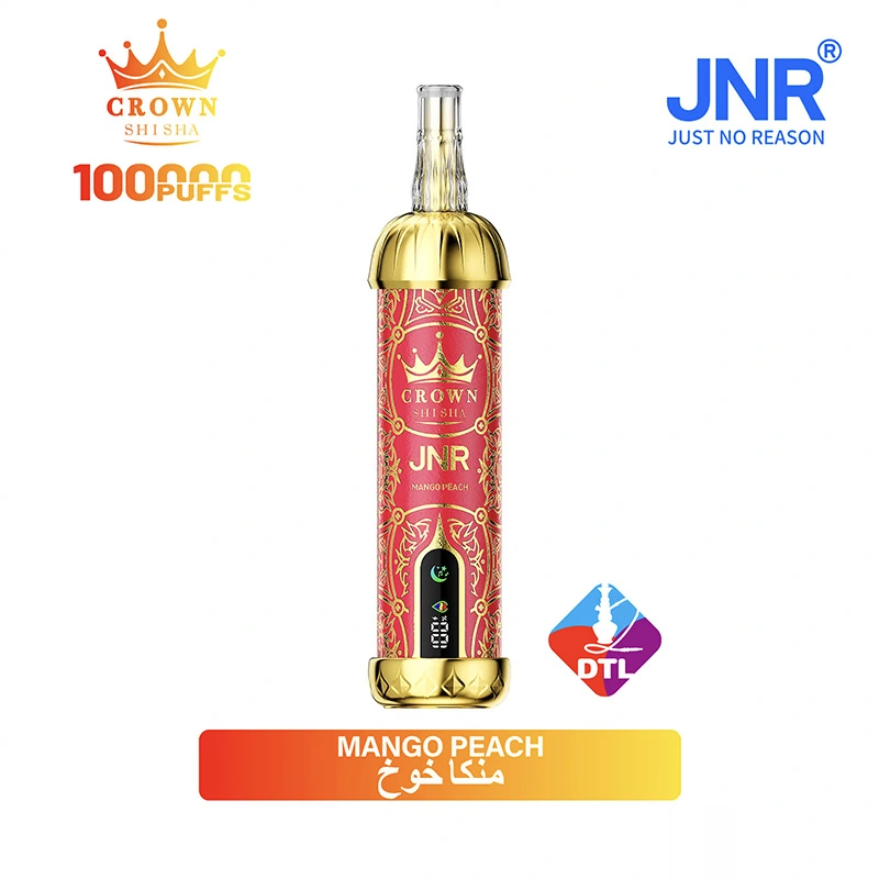 JNR Crown Shisha 100K Puffs DTL Vape Wholesale 27 Mango Peach