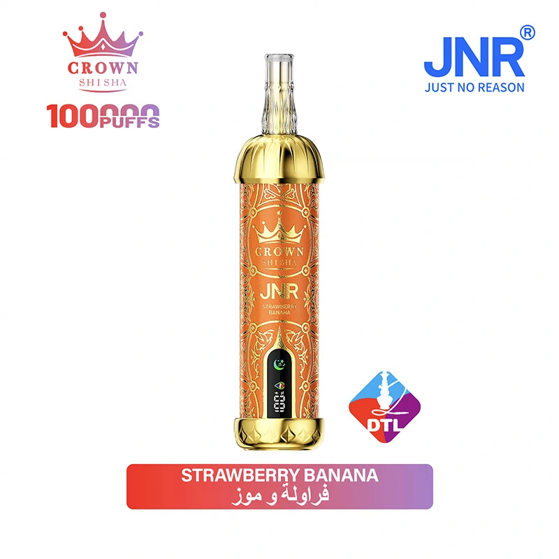JNR Crown Shisha 100K Puffs DTL Vape Wholesale 32 Strawberry Banana