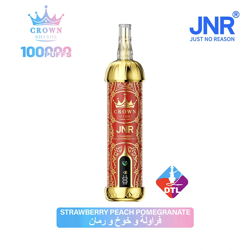 JNR Crown Shisha 100K Puffs DTL Vape Wholesale 35 Strawberry Peach Pomegranate