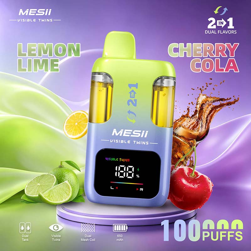Mesii Visible Twins 100K Puffs Vape Wholesale EU Warehouse 01 Lemon Lime Cherry Cola