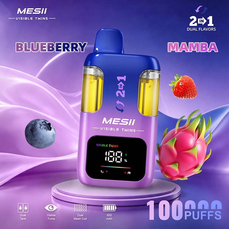 Mesii Visible Twins 100K Puffs Vape Wholesale EU Warehouse 05 Blueberry Mamba