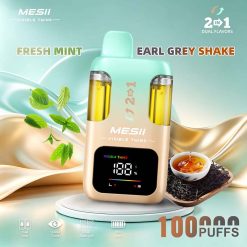 Mesii Visible Twins 100K Puffs Vape Wholesale EU Warehouse 10 Fresh Mint Earl Grey Shake