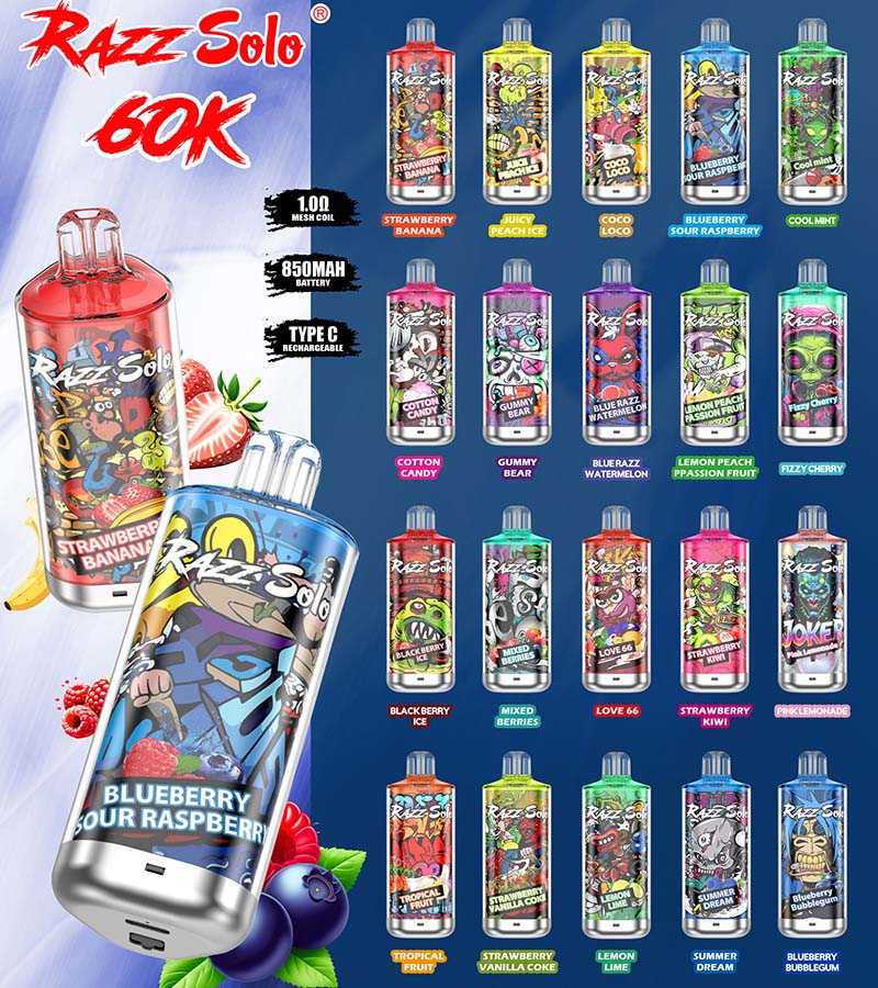 Razz Solo 60K Puffs Disposable Vape Wholesale EU Warehouse 2 Razz Solo 60K Puffs Disposable Vape Wholesale EU Warehouse 2