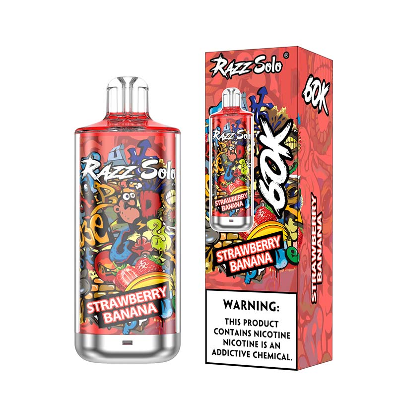 Razz Solo 60K Puffs Disposable Vape Wholesale EU Warehouse 1 Strawberry Banana