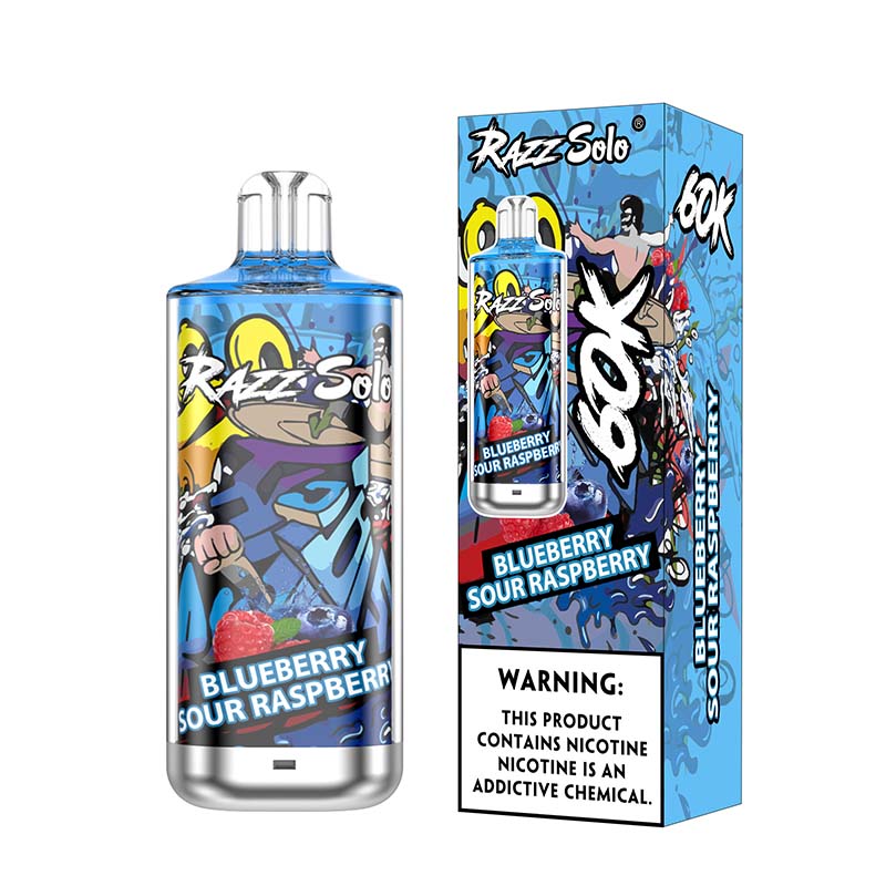 Razz Solo 60K Puffs Disposable Vape Wholesale EU Warehouse 4 Blueberry Sour raspberry