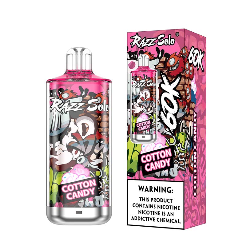 Razz Solo 60K Puffs Disposable Vape Wholesale EU Warehouse 5 Cotton Candy