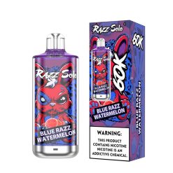 Razz Solo 60K Puffs Disposable Vape Wholesale EU Warehouse 7 Blue Razz Watermelon