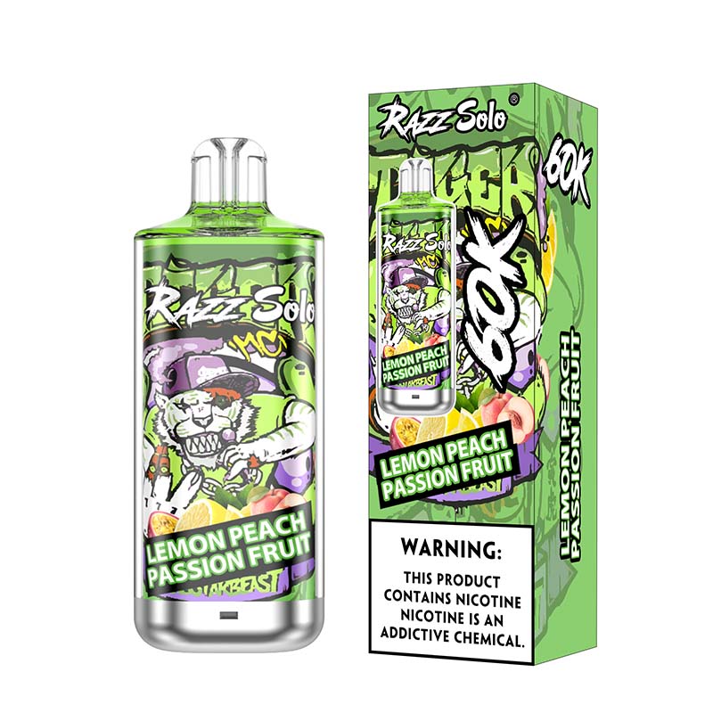 Razz Solo 60K Puffs Disposable Vape Wholesale EU Warehouse 8 Lemon Peach Passion Fruit