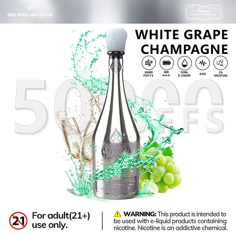 Solaris Champagne 50000 Puffs Disposable Vape Wholesale 07 White Grape Champagne