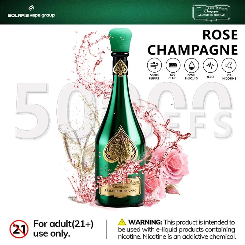Solaris Champagne 50000 Puffs Disposable Vape Wholesale 09 Rose Champagne