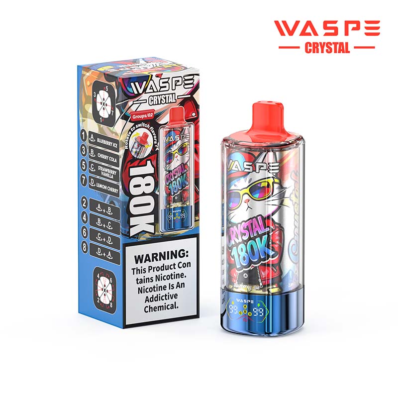 WASPE Crystal 8in1 180K Puffs Disposable Vape Wholesale 02 Blueberry Ice