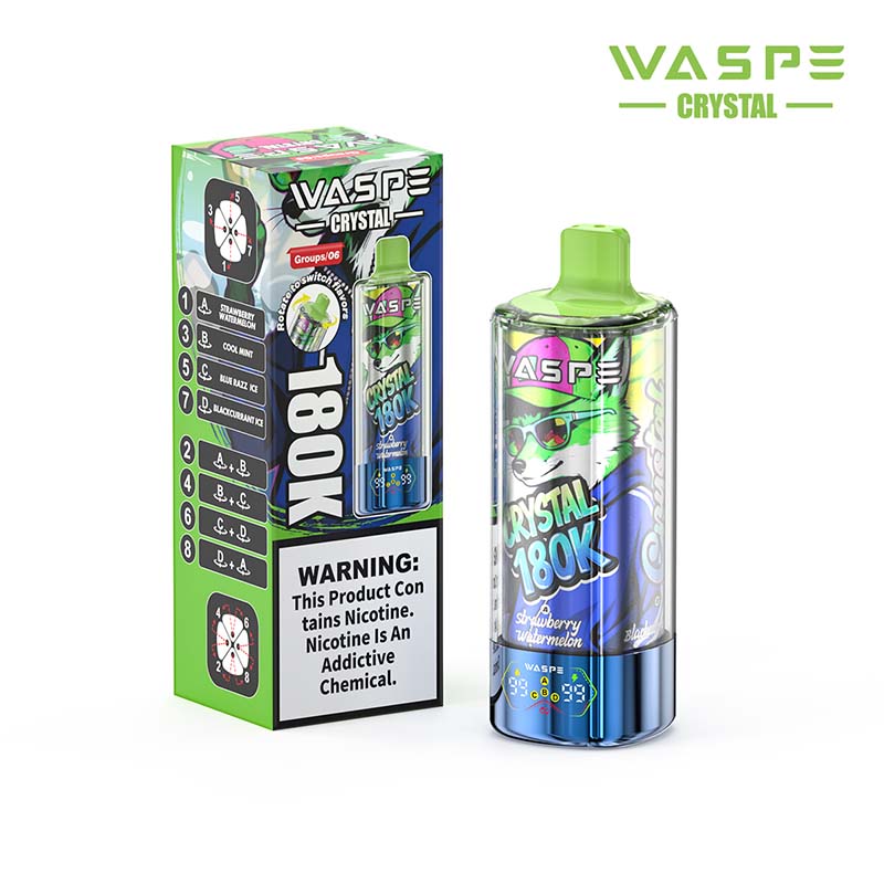 WASPE Crystal 8in1 180K Puffs Disposable Vape Wholesale 06 Strawberry Watermelon