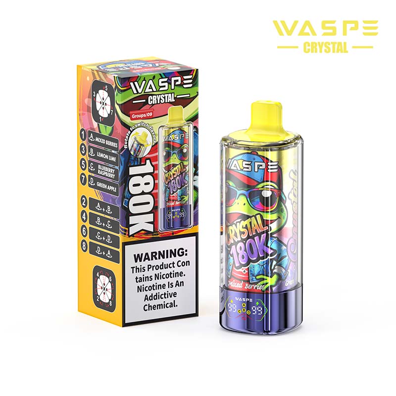 WASPE Crystal 8in1 180K Puffs Disposable Vape Wholesale 09 Mixed Berries