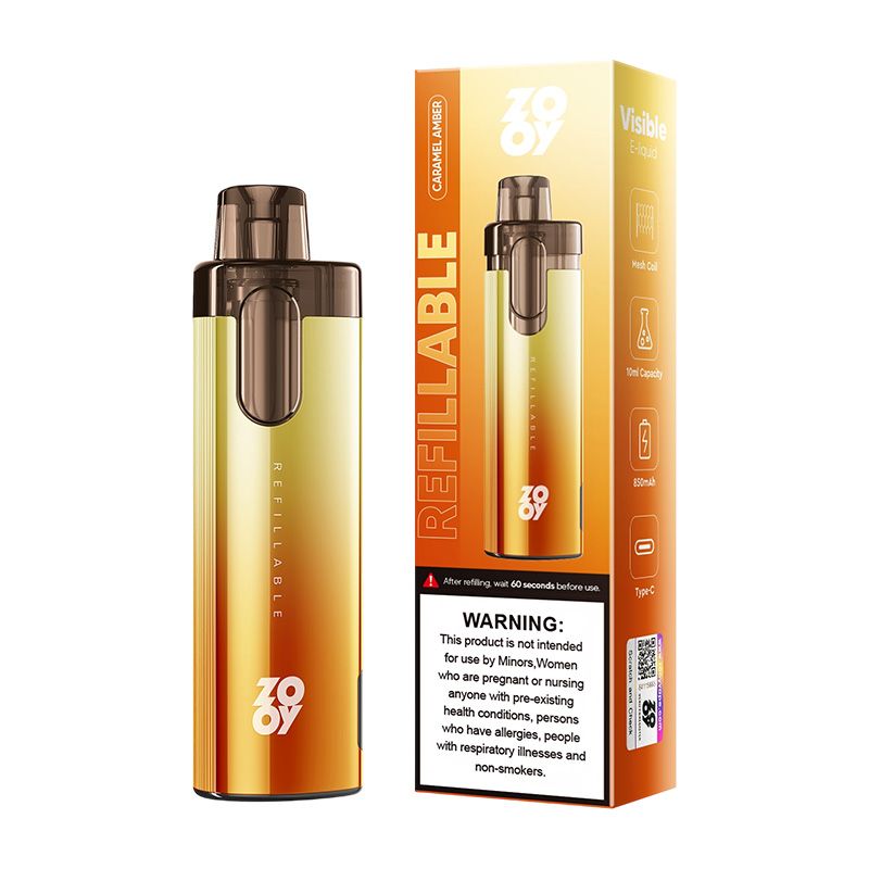 ZOOY Refillable Pod Vape Kit 10ml E liquid Wholesale 3 Caramel Amber