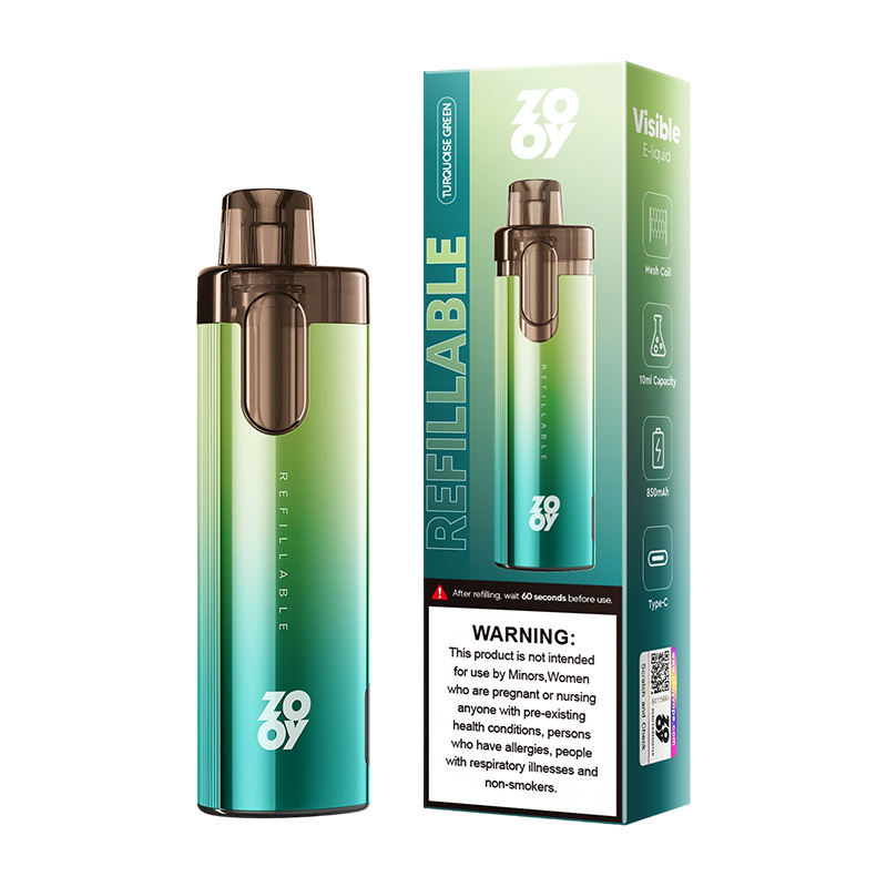 ZOOY Refillable Pod Vape Kit 10ml E liquid Wholesale 4 Turquoise Green