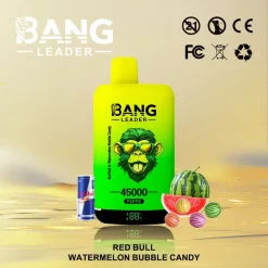 Bang Leader 45000 Puffs 2in1 Disposable Vape Wholesale Red Bull Watermelon Bubble Candy