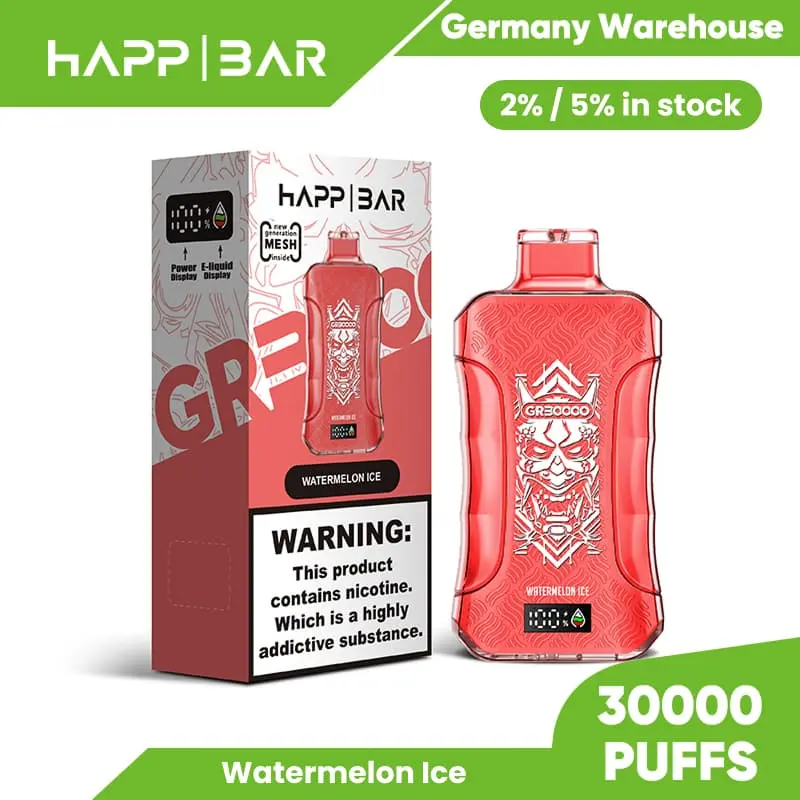 Happ Bar GR30000 30K Puffs Disposable Vape EU Warehouse 07 Watermelon Ice