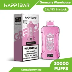 Happ Bar GR30000 30K Puffs Disposable Vape EU Warehouse 10 Strawberry Ice