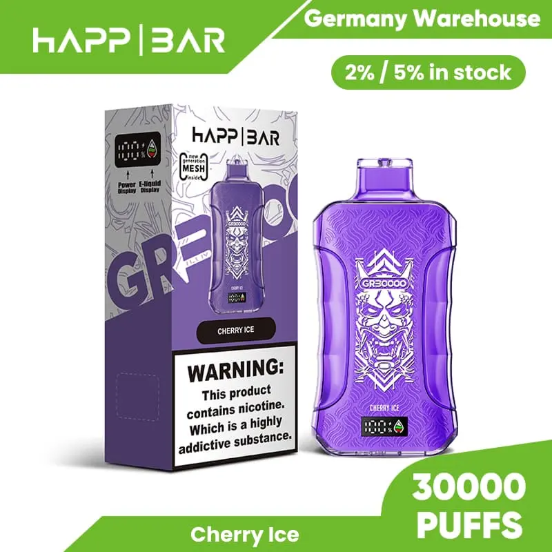 Happ Bar GR30000 30K Puffs Disposable Vape EU Warehouse 11 Cherry Ice