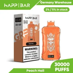 Happ Bar GR30000 30K Puffs Disposable Vape EU Warehouse 19 Peach Hail