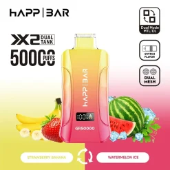 Happ Bar GR50000 50K Puffs 3in1 Disposable Vape EU Warehouse 01 Watermelon Ice Strawberry Banana