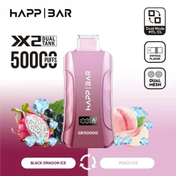 Happ Bar GR50000 50K Puffs 3in1 Disposable Vape EU Warehouse 10 Black Dragon Ice Peach Ice