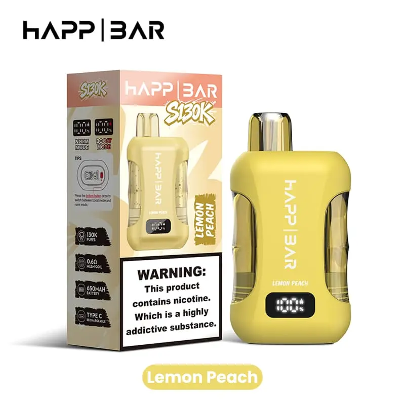 Happ Bar S130K 130000 Puffs Disposable Vape EU Warehouse 06 Lemon Peach