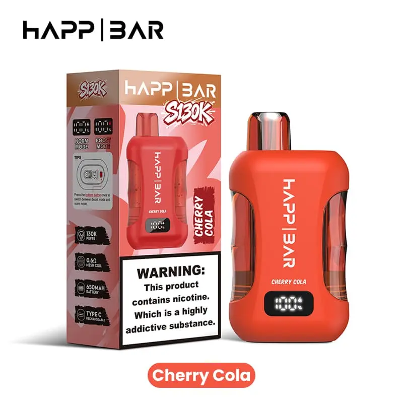 Happ Bar S130K 130000 Puffs Disposable Vape EU Warehouse 11 Cherry Cola