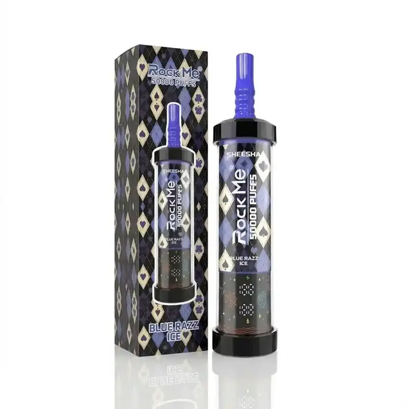 ROCKME SHEESHA 50000 Puffs DTL Disposable Vape Wholesale 10 Blue Razz Ice