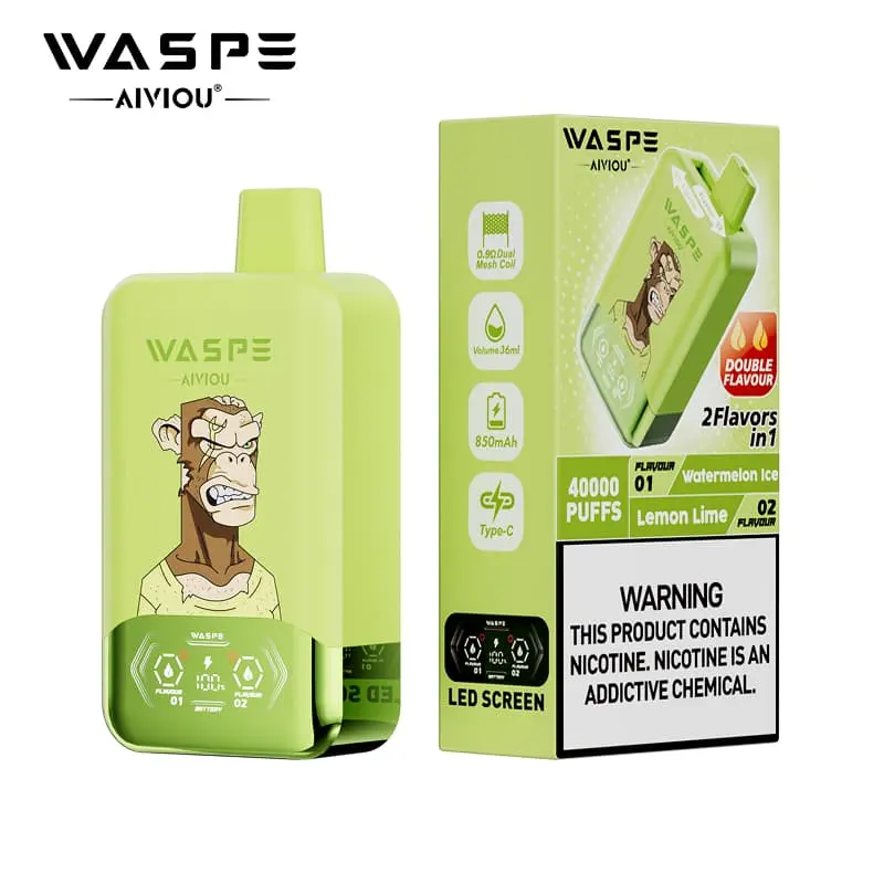 WASPE Aiviou 2in1 40000 Puffs Disposable Vape Wholesale 01 Watermelon Ice Lemon Lime