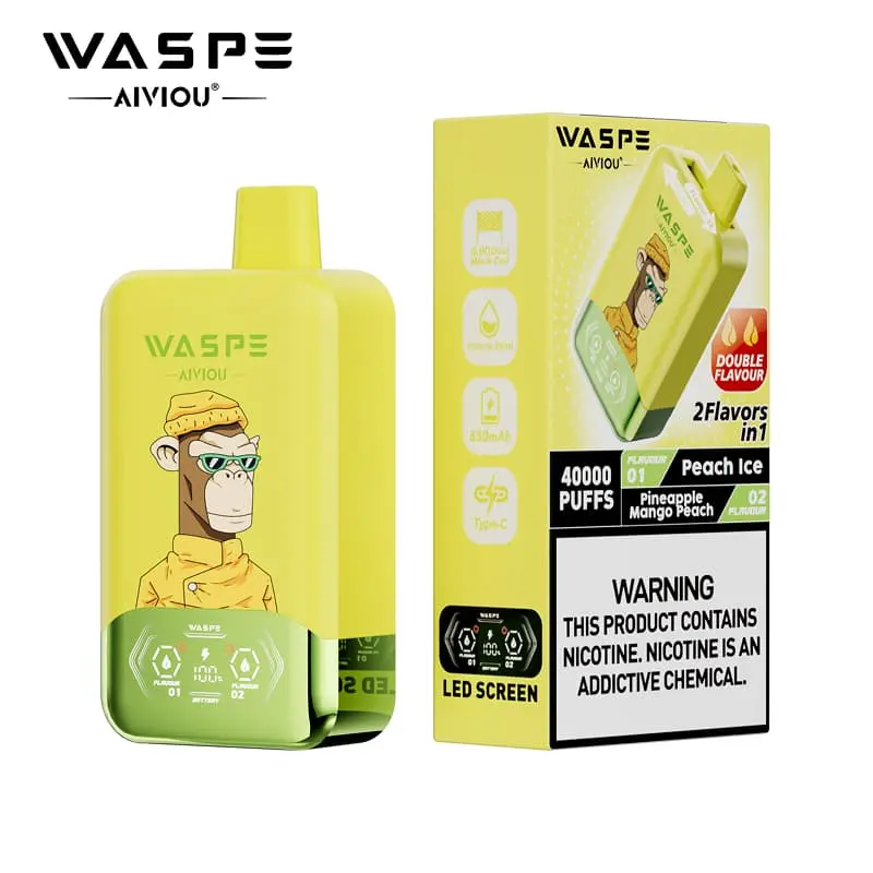 WASPE Aiviou 2in1 40000 Puffs Disposable Vape Wholesale 05 Peach Ice Pineapple Mango Peach