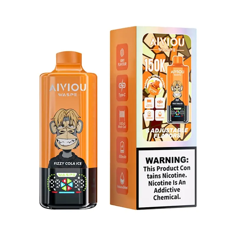 Waspe Aiviou 6in1 150K Puffs Disposable Vape Wholesale 08 Fizzy Cola Ice Energy Drink Cherry Ice