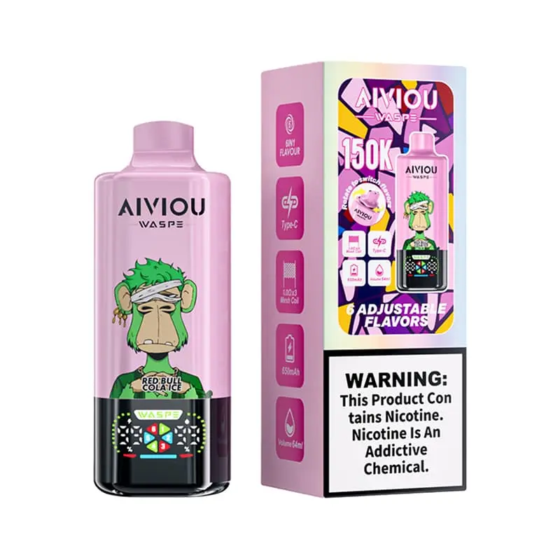 Waspe Aiviou 6in1 150K Puffs Disposable Vape Wholesale 10 Red Bull Cola Ice Strawberry Raspberry Cherry Blackberry Dragon Fruit