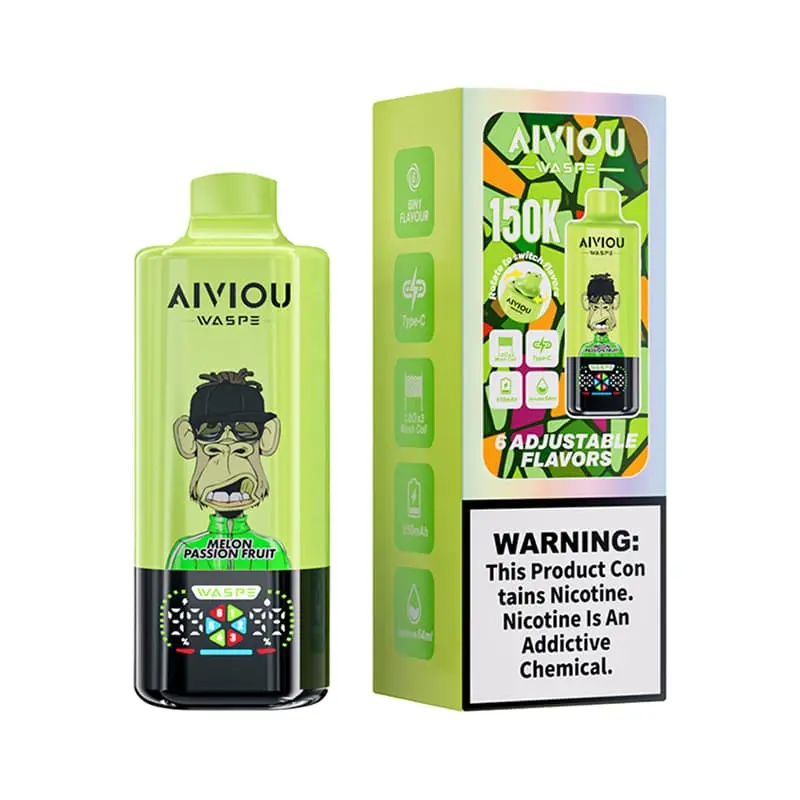 Waspe Aiviou 6in1 150K Puffs Disposable Vape Wholesale 12 Melon Passion Fruit Blackberry Ice Apple Kiwi